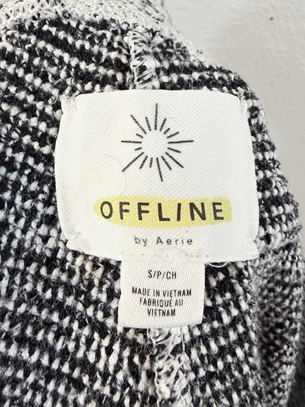 Aerie Offline Snow Day Joggers Size S Black White Textured Knit Loungewear - Picture 7 of 8